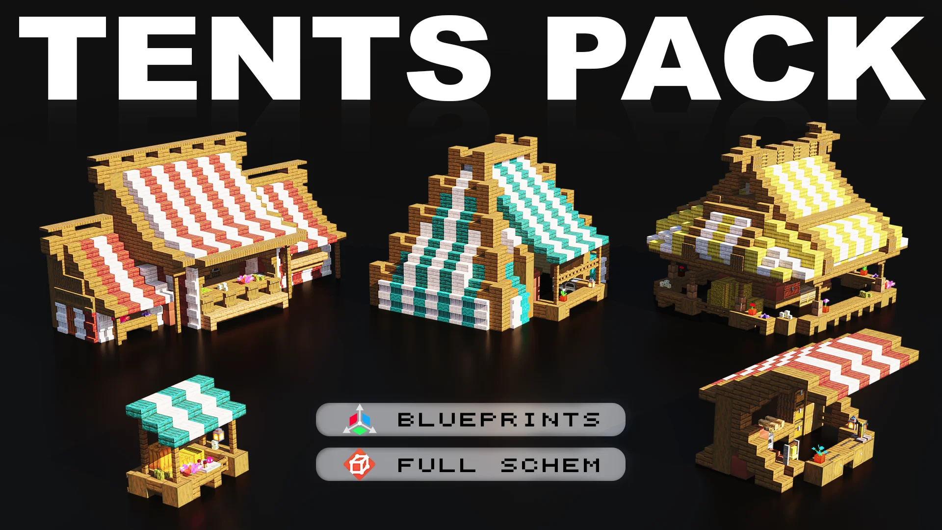 x500 Tents Pack - Medieval Market Stalls - 2/6